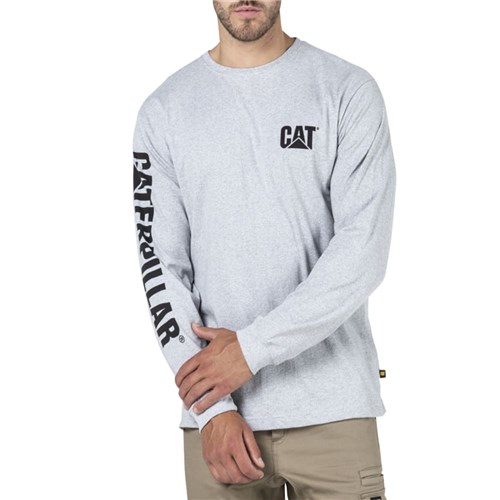 Grey long sleeve work shirt for men